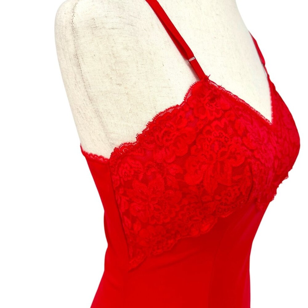 Shadowline Vintage Red Lingerie Slip Dress | 34 Small - Picture 4 of 8